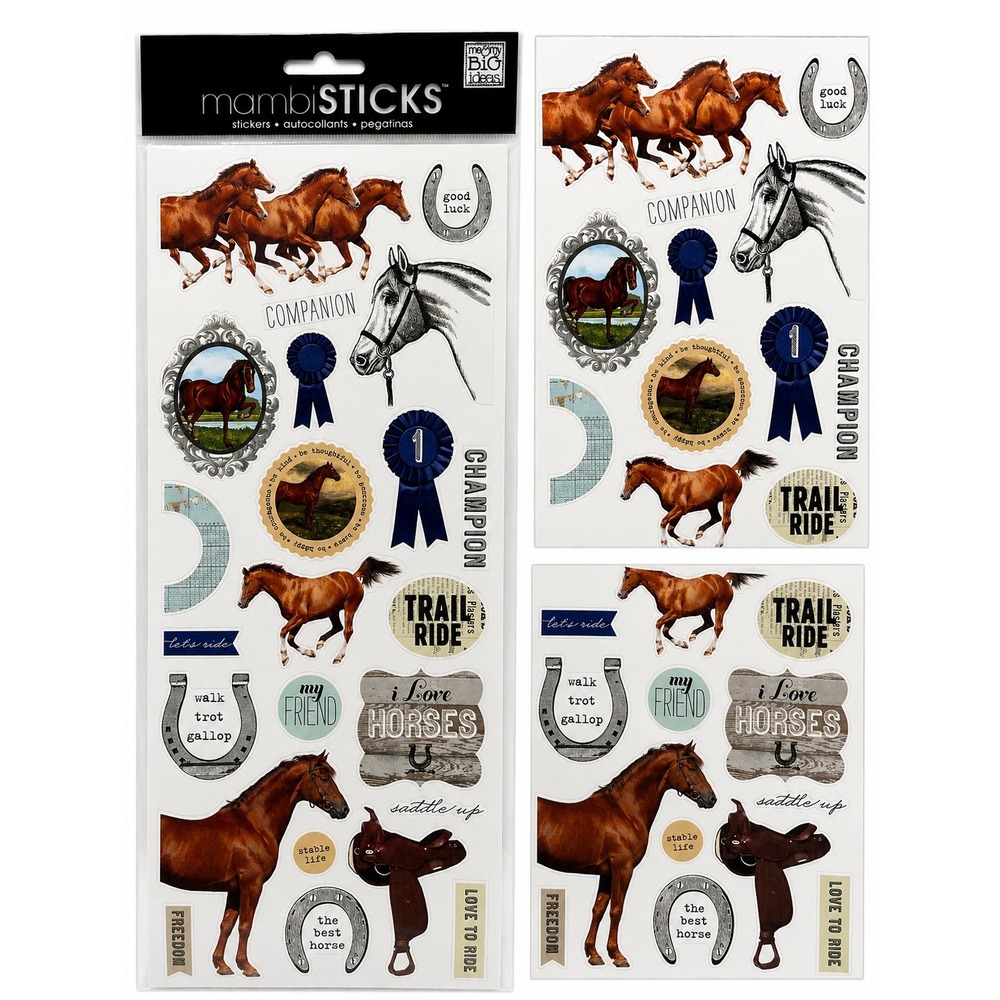 Me‎ & My Big Ideas mambiSTICKS Horse Equestrian Scrapbook Stickers New Sheet